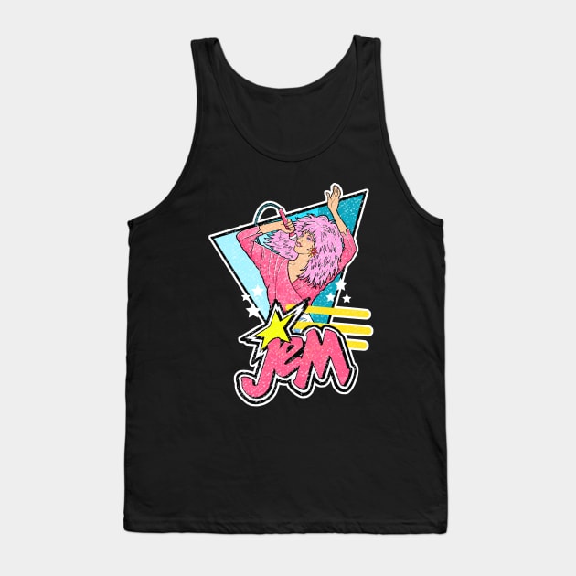 Jem 80s with logo weathered look Tank Top by Sketchy